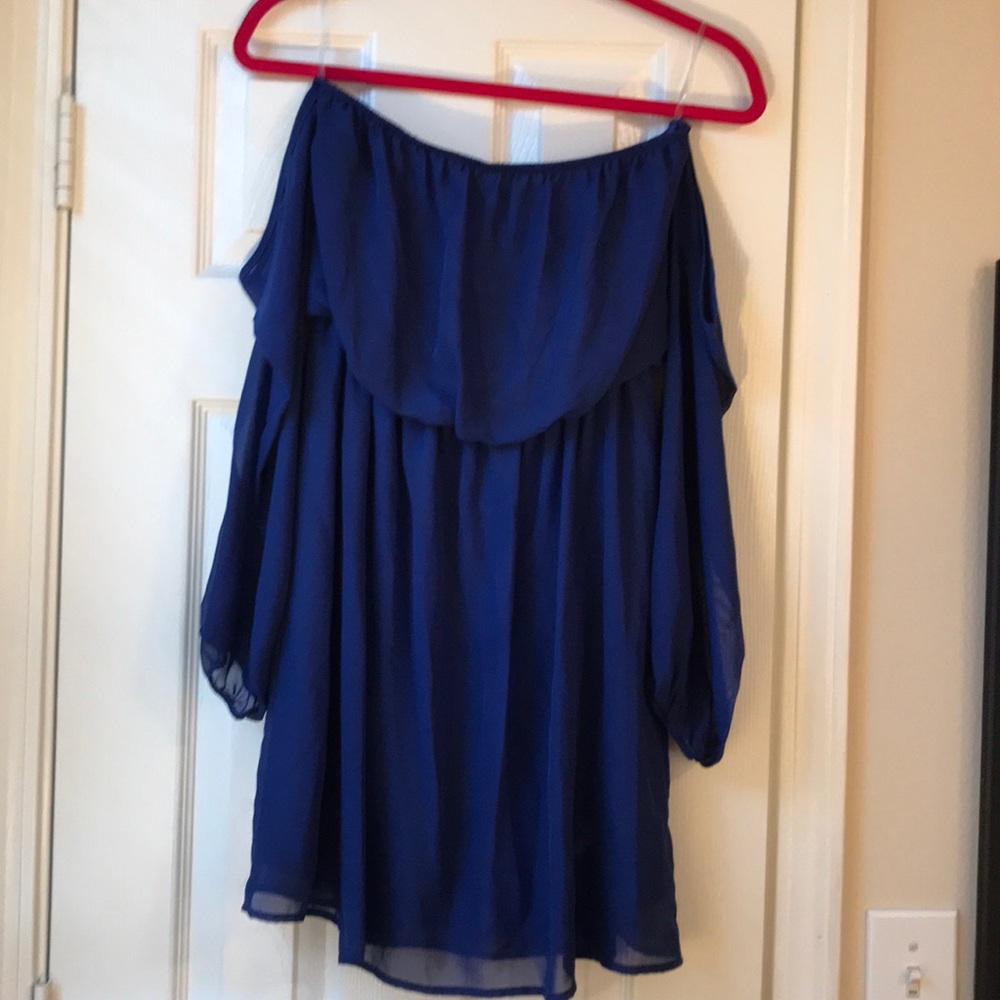 Off the shoulder chiffon mini dress
